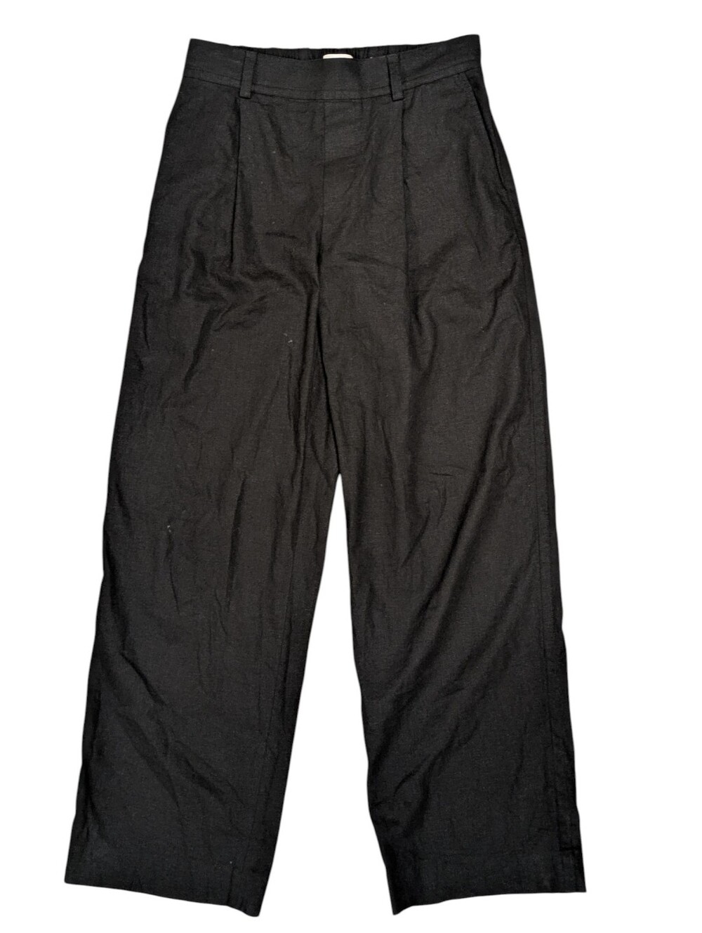Vince Black Linen Blend Wide Leg Pull On Pants Size Small - Picture 12 of 13